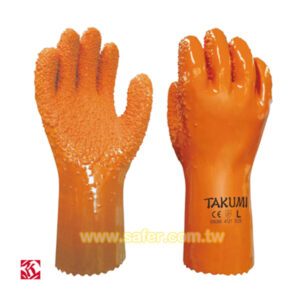 TAKUMI 橘粒子特殊防滑耐油手套 PVC-500 (1)