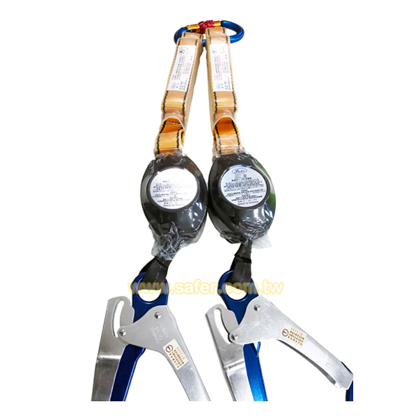 背負式安全帶(雙大鋁合金勾+雙防墜器(溜溜球)+雙緩衝包) 快扣款 (2)